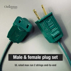 C9 (E17) 25' Cord 12" Spacing, White SPT-1 Wire -Decorative Lighting Store 25 foot cord male and female plug set 9b376338 15d5 4642 b75a 6516f568d94d