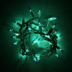 100-bulb Teal Mini Lights, 4" Spacing, Green Wire -Decorative Lighting Store 35 teal glass craft lights white wire c 75aca118 8b25 4a55 8b0f 9ccbe57e9e9b