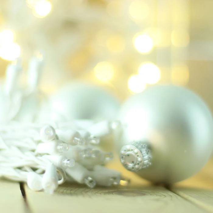 50-light 5mm Warm White LED Christmas Lights, 6" Spacing White Wire 6 50-light 5mm Warm White LED Christmas Lights, 6" Spacing White Wire - Image 4