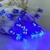 50-light 5mm Blue LED Christmas Lights, 4" Spacing, White Wire -Decorative Lighting Store 5mm blue led strings lights white wire b