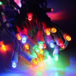 50-light 5mm Multicolor LED Christmas Lights, 4" Spacing White Wire 14 50-light 5mm Multicolor LED Christmas Lights, 4" Spacing White Wire -Decorative Lighting Store 5mm multicolor led christmas lights white wire c