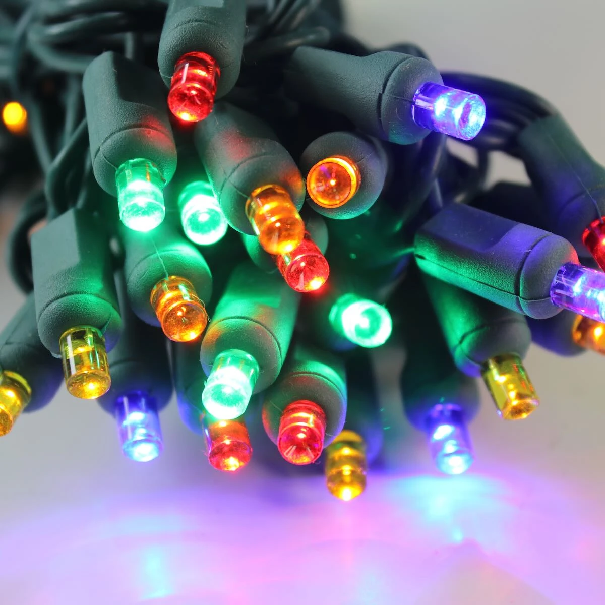 50-light 5mm Multicolor LED Christmas Lights, 6" Spacing Green Wire 3 50-light 5mm Multicolor LED Christmas Lights, 6" Spacing Green Wire