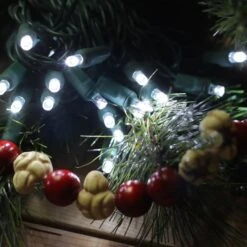 50-light 5mm Pure White LED Christmas Lights, 4" Spacing Green Wire -Decorative Lighting Store 5mm pure white led christmas 11818