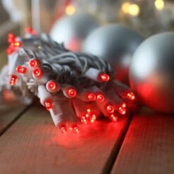 50-light 5mm Red LED Christmas Lights, 4" Spacing White Wire 12 50-light 5mm Red LED Christmas Lights, 4" Spacing White Wire -Decorative Lighting Store 5mm red white wire led christmas lights 82718a