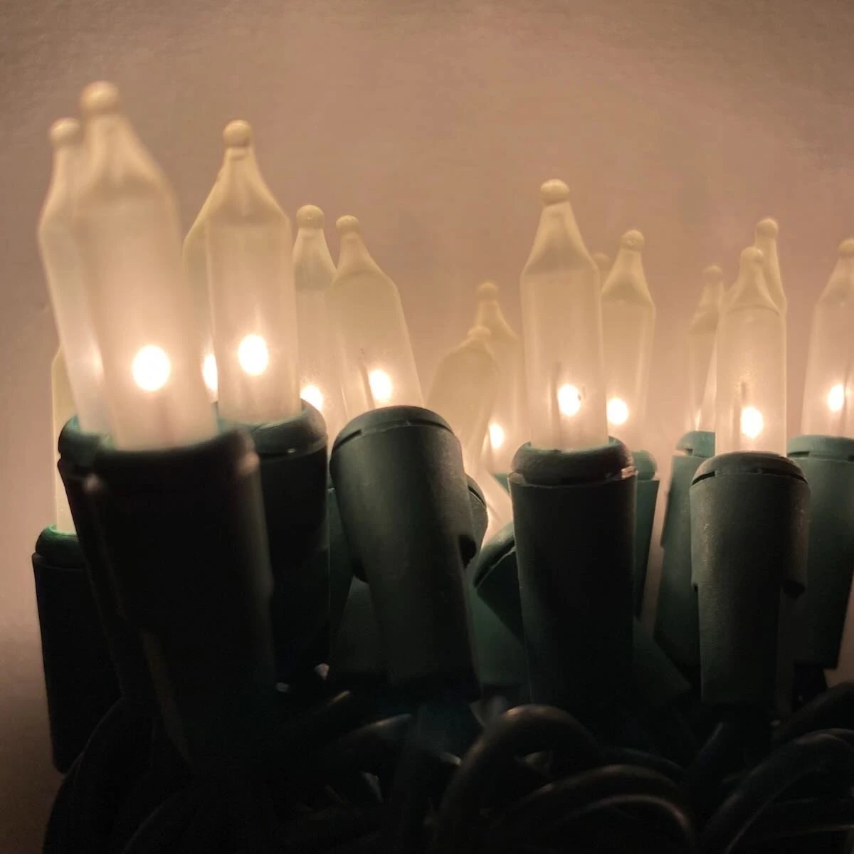 100-bulb Frost Mini Lights, 4" Spacing, Green Wire 3 100-bulb Frost Mini Lights, 4" Spacing, Green Wire