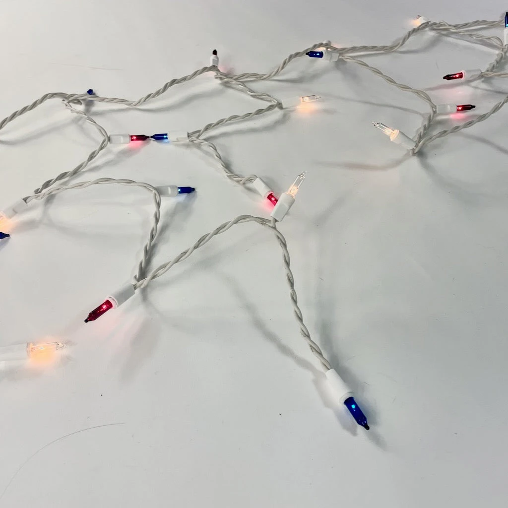 150-bulb Red White Blue Glass Icicle Lights, White Wire 4 150-bulb Red White Blue Glass Icicle Lights, White Wire - Image 2