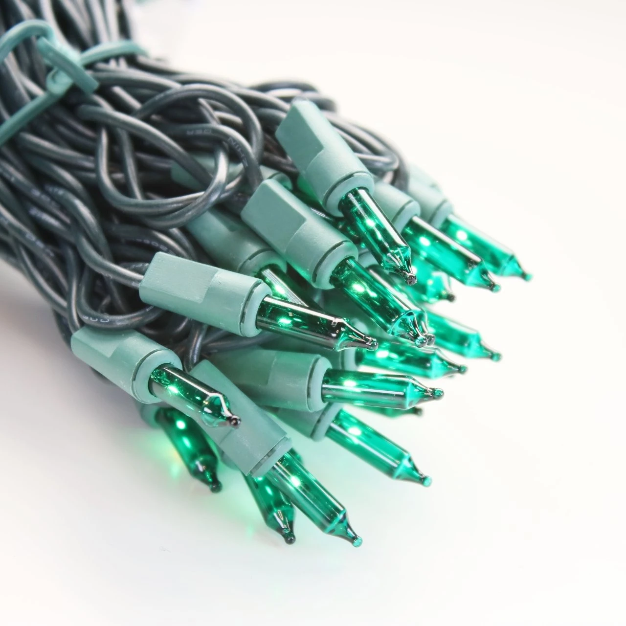 100-bulb Green Mini Lights, 6" Spacing, Green Wire 6 100-bulb Green Mini Lights, 6" Spacing, Green Wire - Image 4