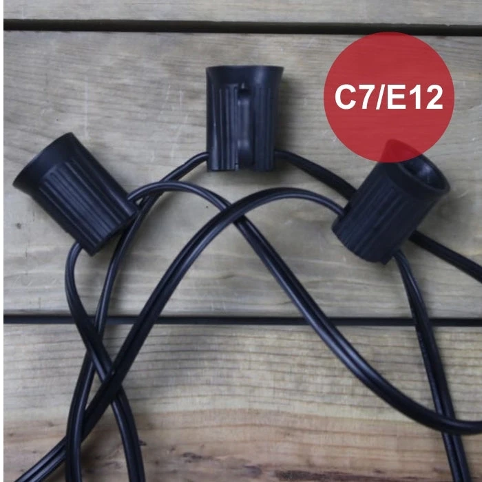 C7 (E12) 100' Cord 12" Spacing, Black SPT-1 Wire 9 C7 (E12) 100' Cord 12" Spacing, Black SPT-1 Wire - Image 7