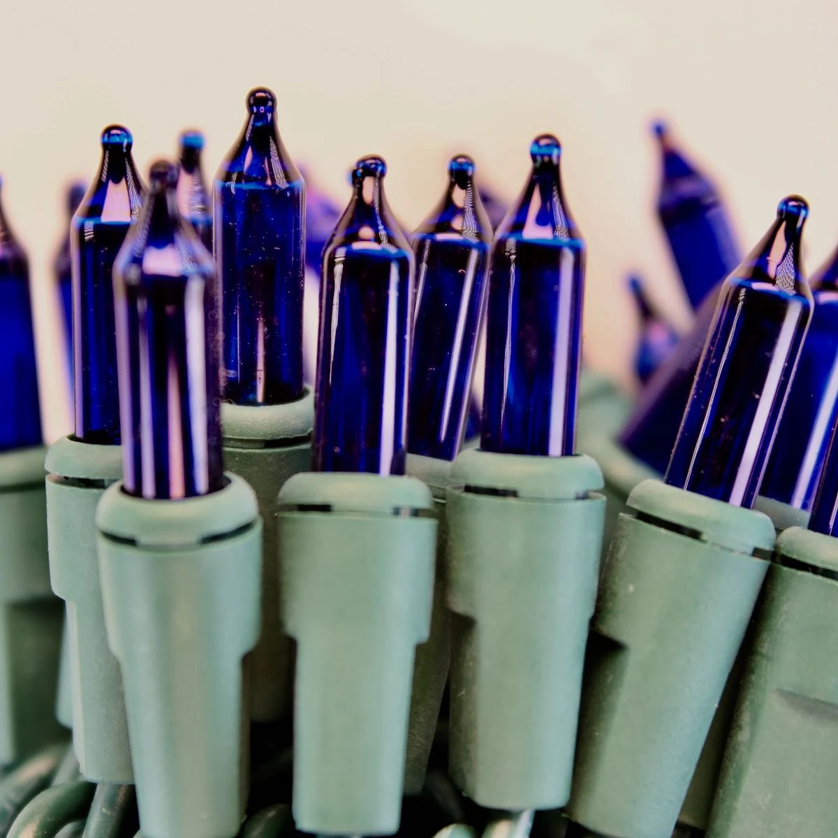 100-bulb Blue Mini Lights, 4" Spacing, Green Wire 4 100-bulb Blue Mini Lights, 4" Spacing, Green Wire - Image 2