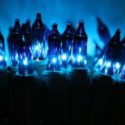 100-bulb Blue Mini Lights, 4" Spacing, Green Wire 11 100-bulb Blue Mini Lights, 4" Spacing, Green Wire -Decorative Lighting Store blue glass mini lights green wire c d41ace45 2424 4dd2 83f9 e3e31f543e66