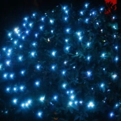 150-bulb Blue Net Lights, Green Wire -Decorative Lighting Store blue net lights 101819