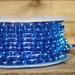 3/8" Blue Incandescent Rope Lights -Decorative Lighting Store blue rope light spool 918