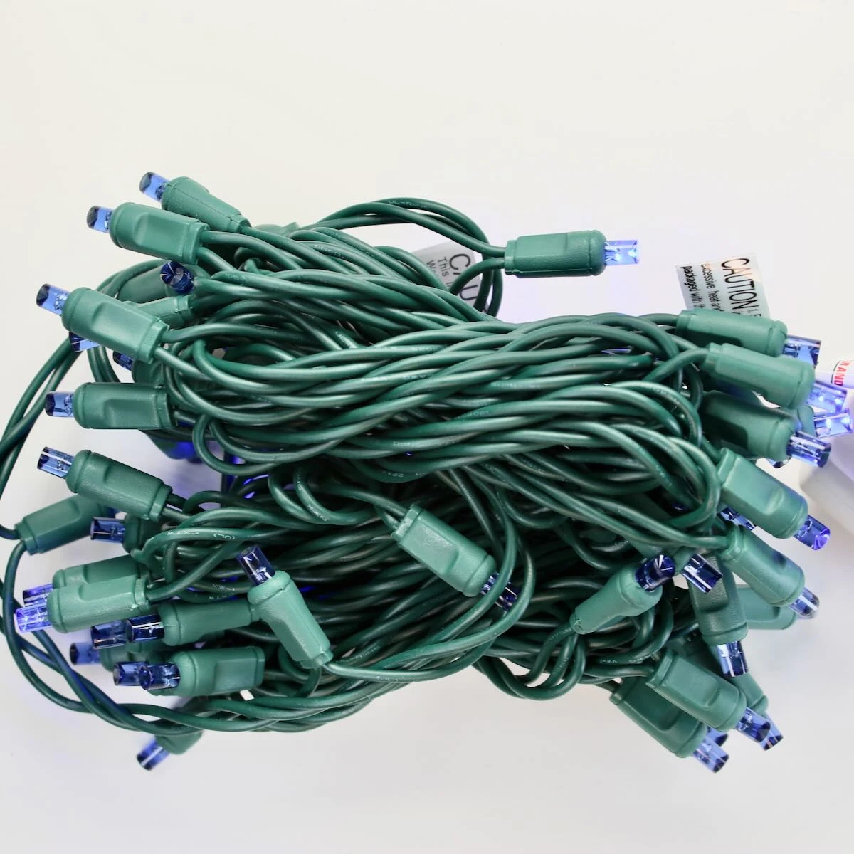 50-light 5mm Blue Strobe LED Christmas Lights, Green Wire 4" Spacing 3 50-light 5mm Blue Strobe LED Christmas Lights, Green Wire 4" Spacing
