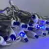 50-light 5mm Blue Strobe LED Christmas Lights, White Wire 4" Spacing -Decorative Lighting Store blue strobe white wire
