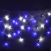 100-light M5 Pure White And Blue LED Icicle Lights, White Wire -Decorative Lighting Store blue white M5 led icicle lights white wire c 1