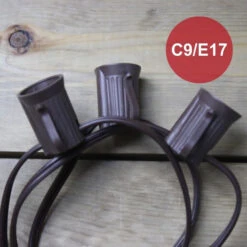 C9 (E17) 1000' Spool 12" Spacing, Brown SPT-2 Wire -Decorative Lighting Store brown c9 christmas lights cord a 9a6f1151 61d3 464f b5b3 e3052b542d7b