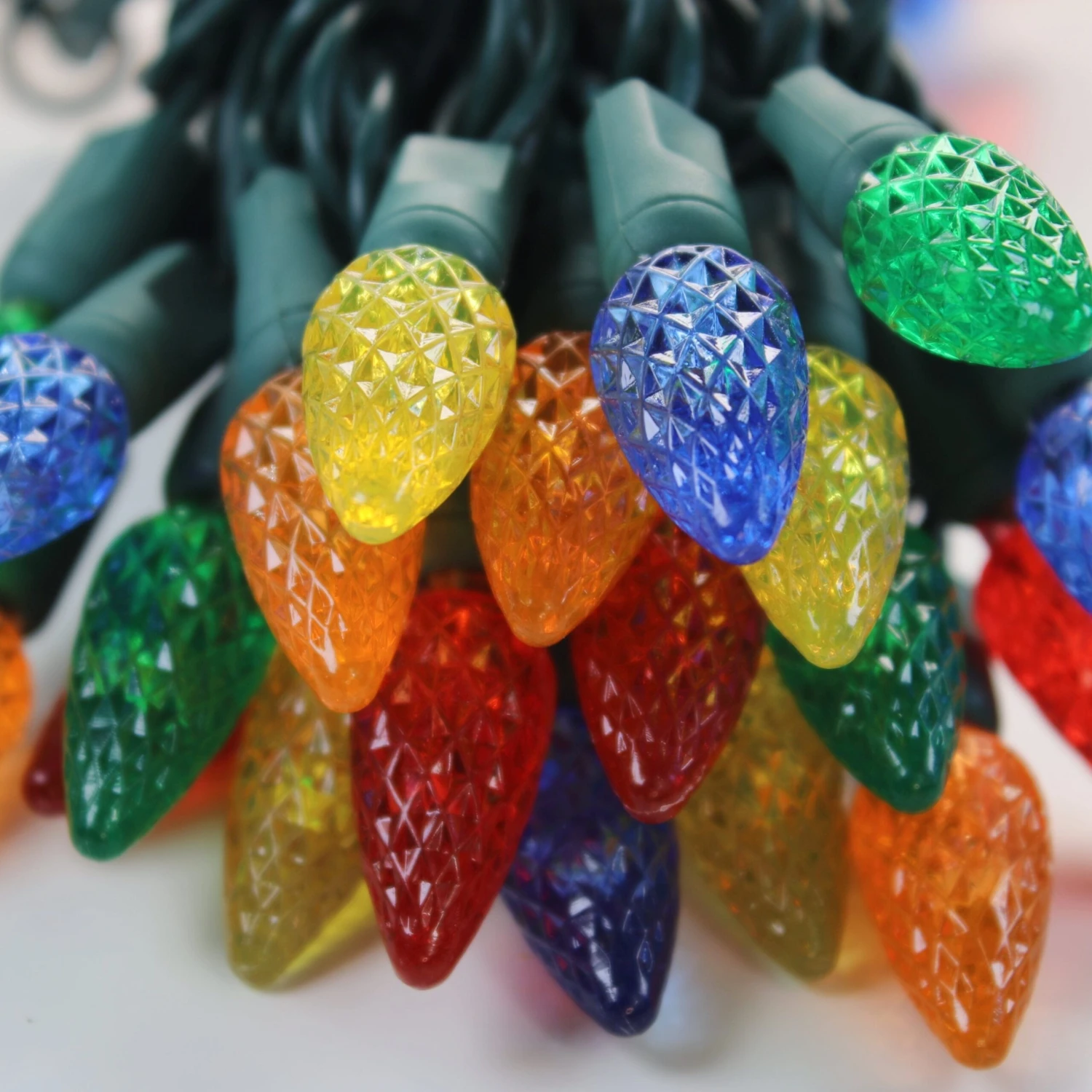 50-light C6 Multicolor LED Christmas Lights, 4" Spacing Green Wire 4 50-light C6 Multicolor LED Christmas Lights, 4" Spacing Green Wire - Image 2