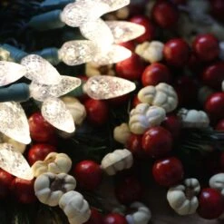 50-light C6 Warm White LED Christmas Lights, 4" Spacing Green Wire -Decorative Lighting Store c6 warm white green wire led christmas lights