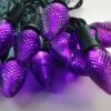 25-light C7 Purple LED Christmas Lights, 8" Spacing Green Wire -Decorative Lighting Store c7 purple led strings lights green wire b