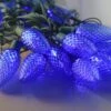 25-light C9 Blue LED Christmas Lights, 8" Spacing Green Wire