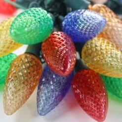 25-light C9 Multicolor LED Christmas Lights, 8" Spacing Green Wire -Decorative Lighting Store c9 multicolor led christmas lights a