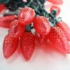 25-light C9 Red LED Christmas Lights, 8" Spacing Green Wire -Decorative Lighting Store c9 red led christmas lights a