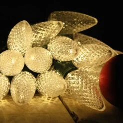 25-light C9 Warm White LED Christmas Lights, 8" Spacing Green Wire -Decorative Lighting Store c9 warm white led christmas light