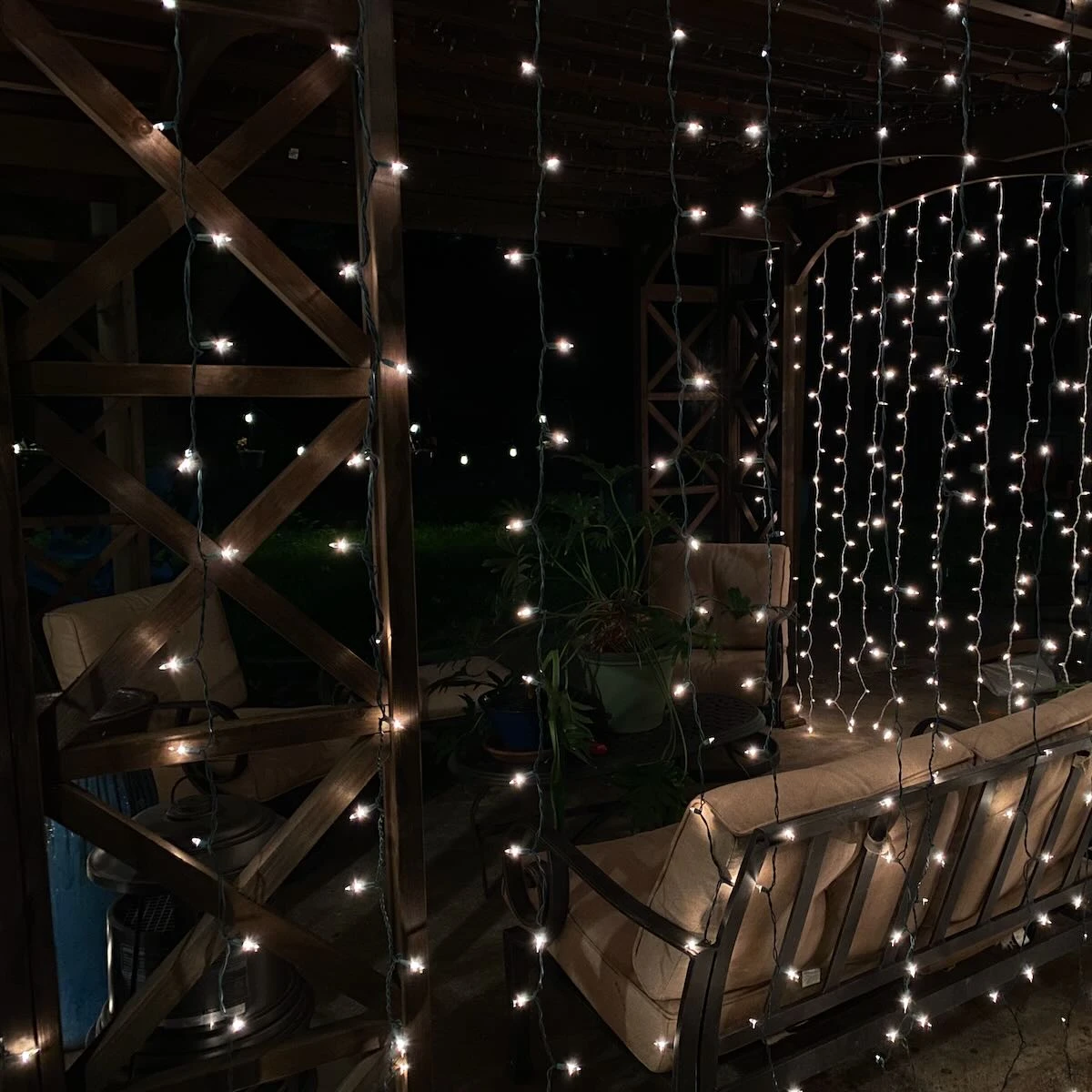 6-Foot Glass Curtain Lights Clear Bulbs Green Wire 3 6-Foot Glass Curtain Lights Clear Bulbs Green Wire