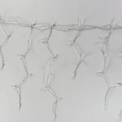 150-bulb Clear Glass Icicle Lights, White Wire -Decorative Lighting Store clear glass icicle lights white wire a