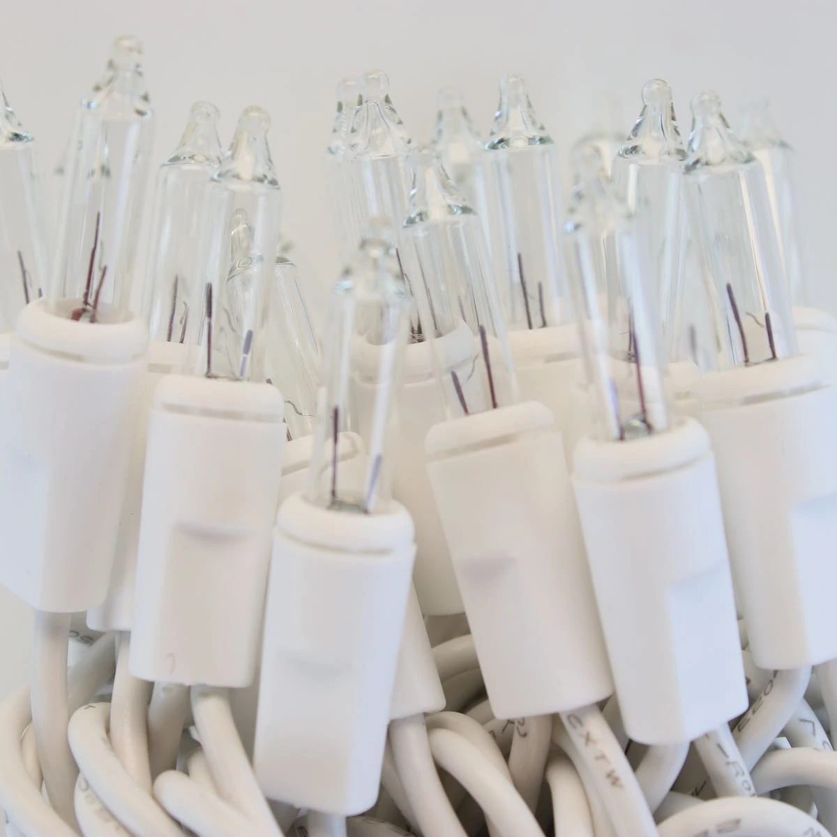 100-bulb Clear Mini Lights, 4" Spacing, White Wire 4 100-bulb Clear Mini Lights, 4" Spacing, White Wire - Image 2