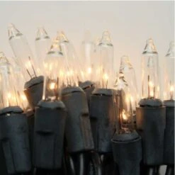 100-bulb Clear MiniLights, 4" Spacing Black Wire