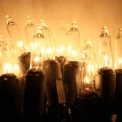 100-bulb Clear MiniLights, 4" Spacing Black Wire -Decorative Lighting Store clear mini lights black wire 3a