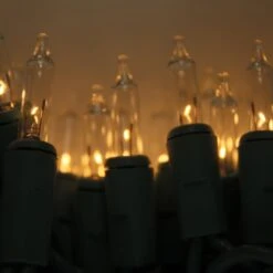 100-bulb Clear Mini Lights, 4" Spacing, Green Wire -Decorative Lighting Store clear mini lights green wire c 1