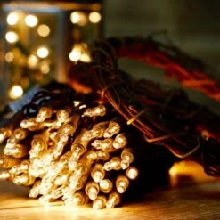 100-bulb Clear Mini Lights, 4" Spacing Brown Wire -Decorative Lighting Store clear white mini lights brown wire 042418