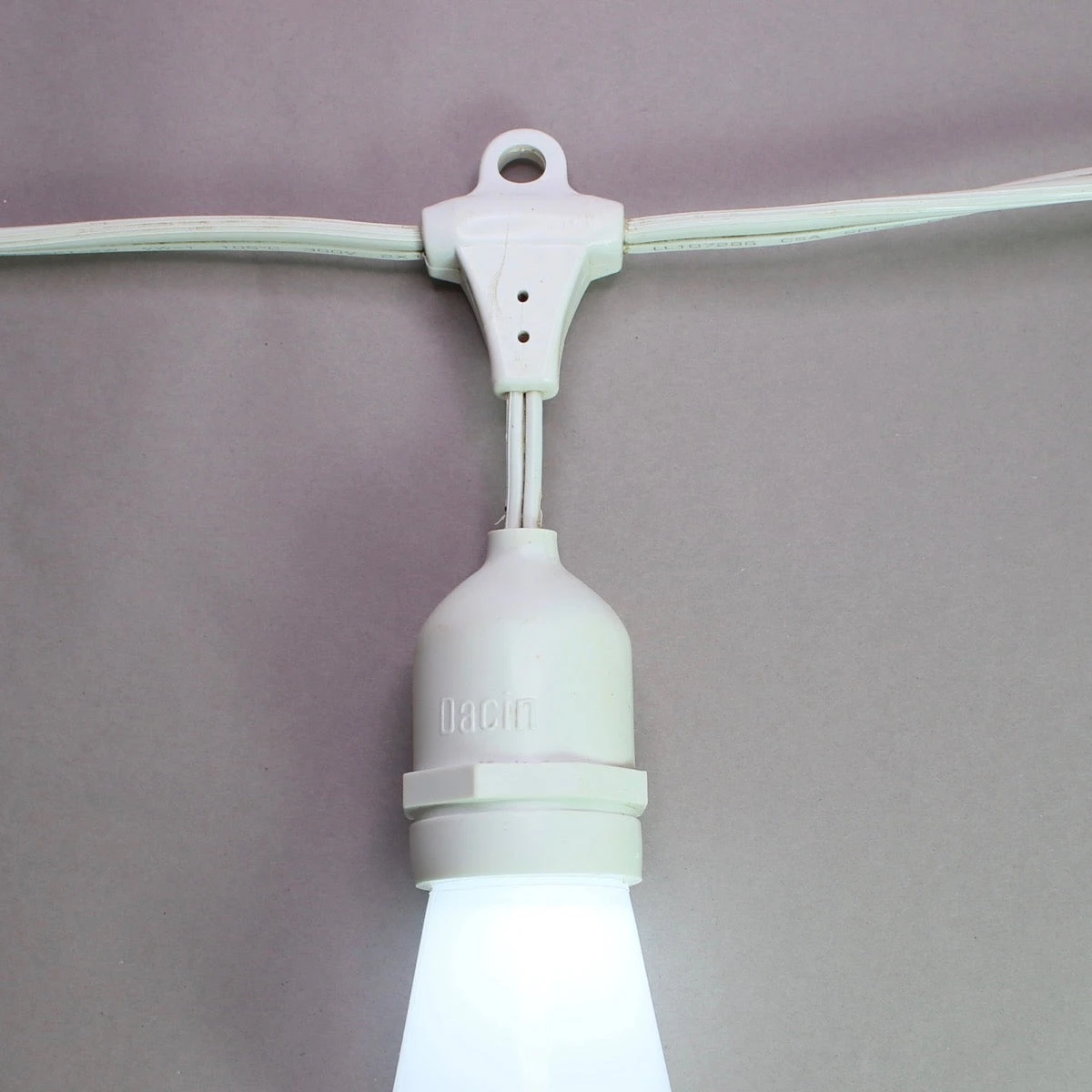 E26 330' Heavy Duty Commercial Grade Cord With Suspenders, White Wire 7 E26 330' Heavy Duty Commercial Grade Cord With Suspenders, White Wire - Image 5