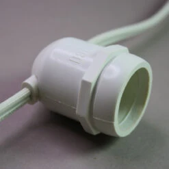 E26 108' Heavy Duty Commercial Grade Cord, White Wire -Decorative Lighting Store e26 white cord socket no extender