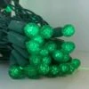 50-light G12 Green LED Christmas Lights, 4" Spacing Green Wire -Decorative Lighting Store g12 green led strings lights green wire b 1