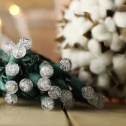 50-light G12 Pure White LED Christmas Lights, 4" Spacing Green Wire -Decorative Lighting Store g12 pure white led christmas light 82818a