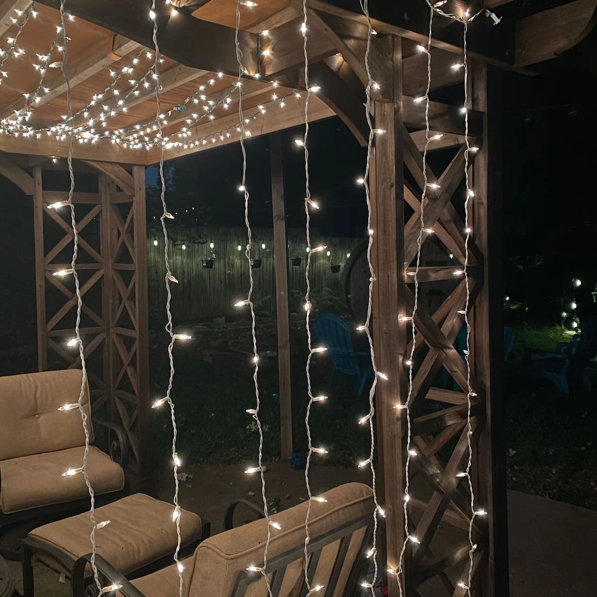 8-Foot Glass Curtain Lights Clear Bulbs White Wire 5 8-Foot Glass Curtain Lights Clear Bulbs White Wire - Image 4