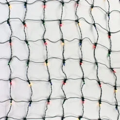 150-bulb Multicolor Net Lights, Green Wire -Decorative Lighting Store glass multicolor net lights b