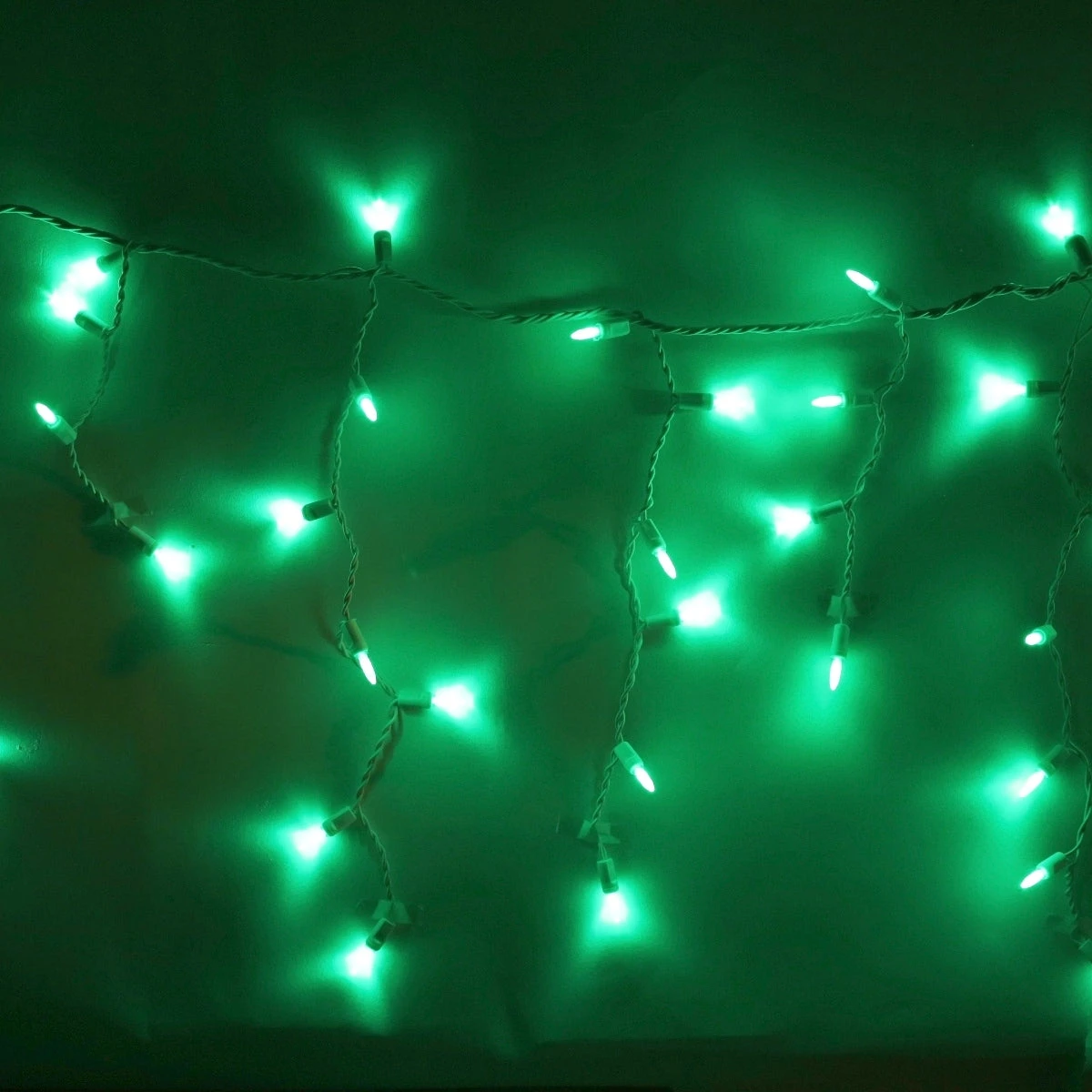 100-light M5 Green LED Icicle Lights, White Wire 3 100-light M5 Green LED Icicle Lights, White Wire