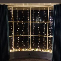 8-foot LED Curtain Lights Warm White On White Wire -Decorative Lighting Store image 5755bd02 7cf8 4c75 b342 60c1e8731e0f