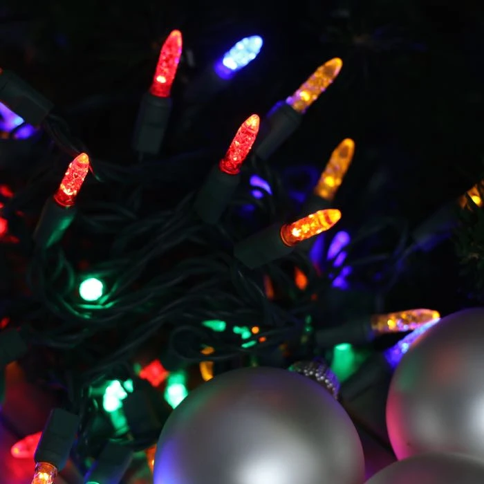 50-light M5 Multicolor LED Christmas Lights, 4" Spacing Green Wire 5 50-light M5 Multicolor LED Christmas Lights, 4" Spacing Green Wire - Image 3