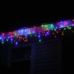 100-light M5 Multicolor LED Icicle Lights, White Wire 14 100-light M5 Multicolor LED Icicle Lights, White Wire -Decorative Lighting Store m5 multi led icicles white wire