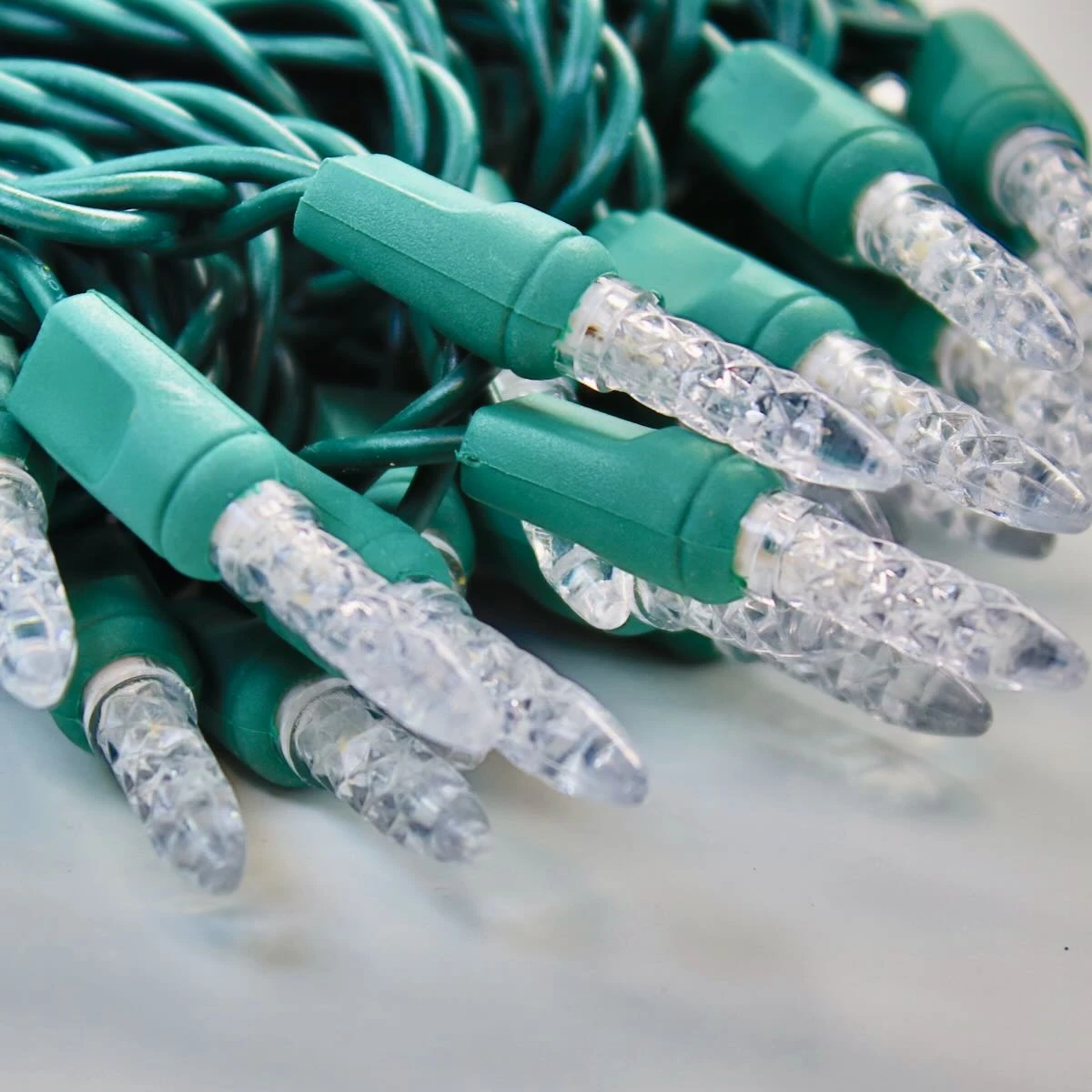 50-light M5 Warm White LED Christmas Lights, 4" Spacing Green Wire 4 50-light M5 Warm White LED Christmas Lights, 4" Spacing Green Wire - Image 2