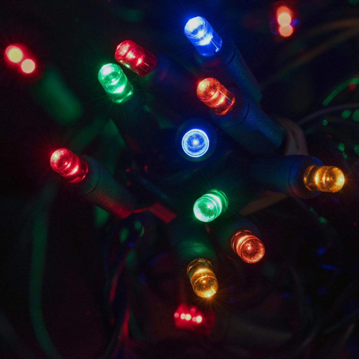 50-light 5mm Multicolor LED Christmas Lights, 4" Spacing White Wire 9 50-light 5mm Multicolor LED Christmas Lights, 4" Spacing White Wire - Image 7