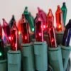 100-bulb Multicolor Mini Lights, 4" Spacing, Green Wire -Decorative Lighting Store multi glass mini lights green wire b