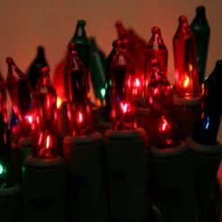 100-bulb Multicolor Mini Lights, 6" Spacing, Green Wire -Decorative Lighting Store multi glass mini lights white wire c 6a10c438 f390 4a54 9756 cea122a786db