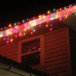 150-bulb Multicolor Glass Icicle Lights, White Wire -Decorative Lighting Store multi icicle lights 101719a