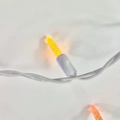 100-light M5 Multicolor LED Icicle Lights, White Wire 13 100-light M5 Multicolor LED Icicle Lights, White Wire -Decorative Lighting Store multi led m5 icicle lights white wire closeup